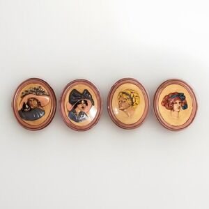 Vintage Set of 4 Handpainted Ceramic 1975 Chalkware Erma Gilliland Duncan